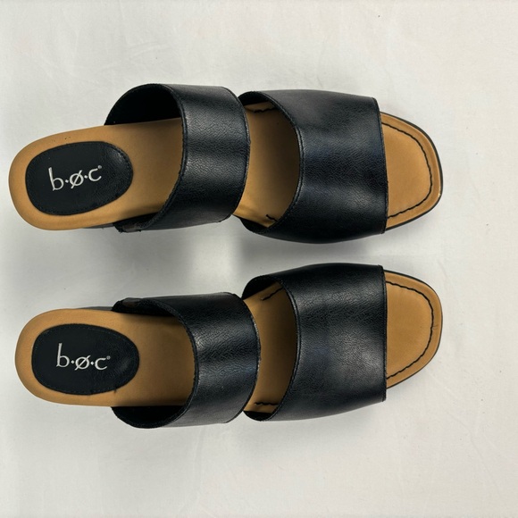 b.o.c Lyanna Black Vegan Double Strap Sandals - Picture 1 of 8